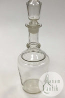 Holmegaard Glaskaraffel cylinderform, rigel om hals, hul prop