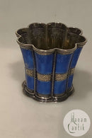 Anton Michelsen Margrethe Tasse Sterling Silber mit blauem Emaille