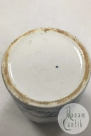 Gammel Blåmalet Thedåse med skruelåg af metal