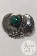 初期型ジョージ・ジェンセン シルバーブローチ No 68 マラカイト (1909-1914年)