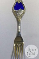 A. Michelsen Weihnachtsgabel 1913. Vergoldetes Sterlingsilber mit Emaille