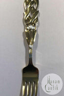 A. Michelsen Weihnachtsgabel 1941 Vergoldetes Sterlingsilber mit Emaille