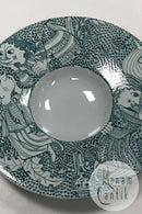 Bjørn Wiinblad for Nymølle round dish with green decoration Dec 84 (3130-84)