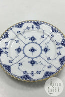 Royal Copenhagen Blue Fluted Full Lace Lunch Plate with Gold No 1086