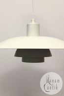 Poul Henningsen für Louis Poulsen Weiße Pendelleuchte PH 4/3