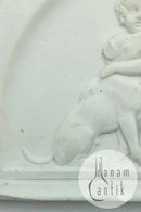 Bing und Grondahl Plätzchenteller Amor streichelt den treuen Hund Nr. 72