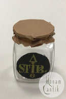 Holmegaard Apotekerflasken, krukke med tekst STIB fra 1992