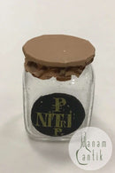 Holmegaard Apotekerflasken, krukke med tekst P NITRI P fra 1992