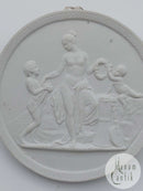 Royal Copenhagen bisquit platte "Barndom og forår" 19. århundrede (no. 116)