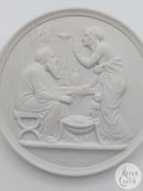 Bing and Grondahl bisquit plate "Old age and winter" 19th century. (no. 119)