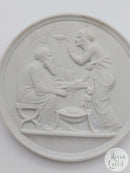 Bing and Grondahl bisquit plate "Old age and winter" 20th century. (no. 119)