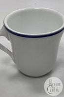 Royal Copenhagen Weiß Institution Becher mit blauem Rand