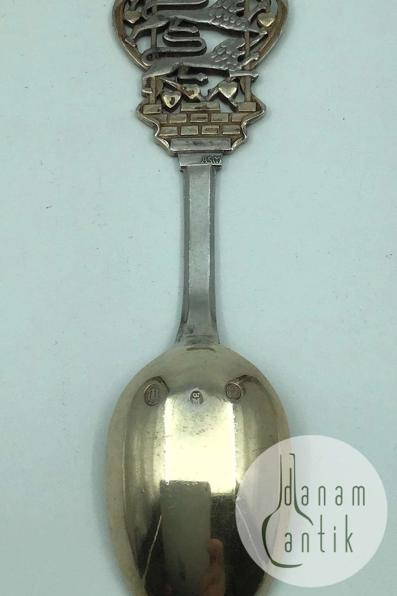 Anton Michelsen Mindeske I Forgyldt Sterling Sølv fra 1920