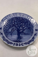 Royal Copenhagen Juleplatte fra 1914 med Engelsk Tekst "Christmas"