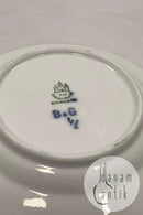 Bing和Grondahl蓝色/蓝色凹槽Riflet蛋糕盘