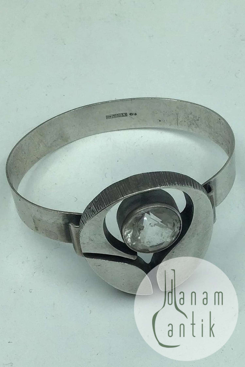 Sten og Laine, Finland, Sterling Sølv Armring, Bjergkrystal
