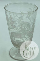 Toddy-Glas aus der Glashütte Kastrup: Glas mit Hirschmotiv um 1910