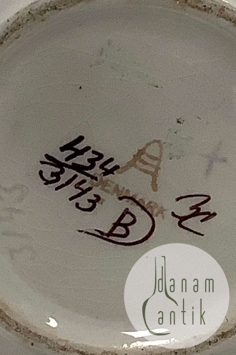 Aluminia Tenera kunstfajance Kande med Låg No. 434-3143