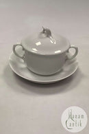 Royal Copenhagen Hvid Bouillon kop med underkop