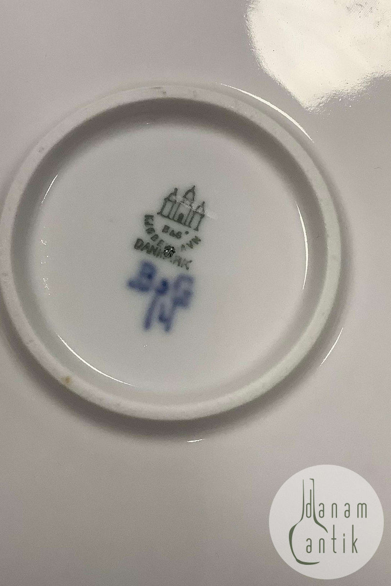 Bing og Grøndahl Jubilæumsstel / Blå Nellike Stort Rundt Fad