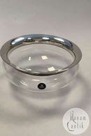 Royal Copenhagen Glasschale mit versilbertem Rand