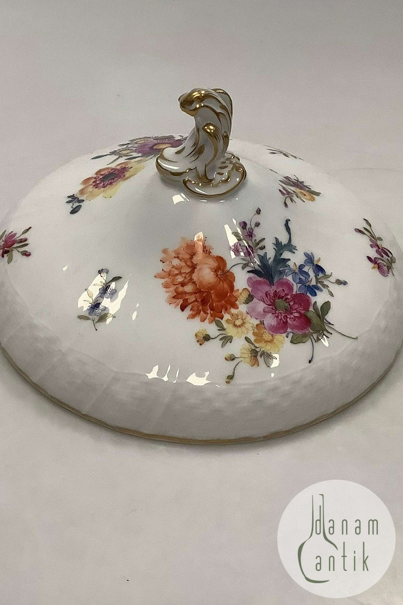 Antik Royal Copenhagen Saksisk Blomst Låg til skål