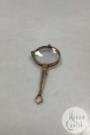 金色金属材质的Lorgnette玻璃眼镜，尺寸为11&