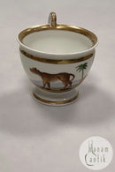 Fransk Kaffekop i Porcelæn malet med Kattedyr
