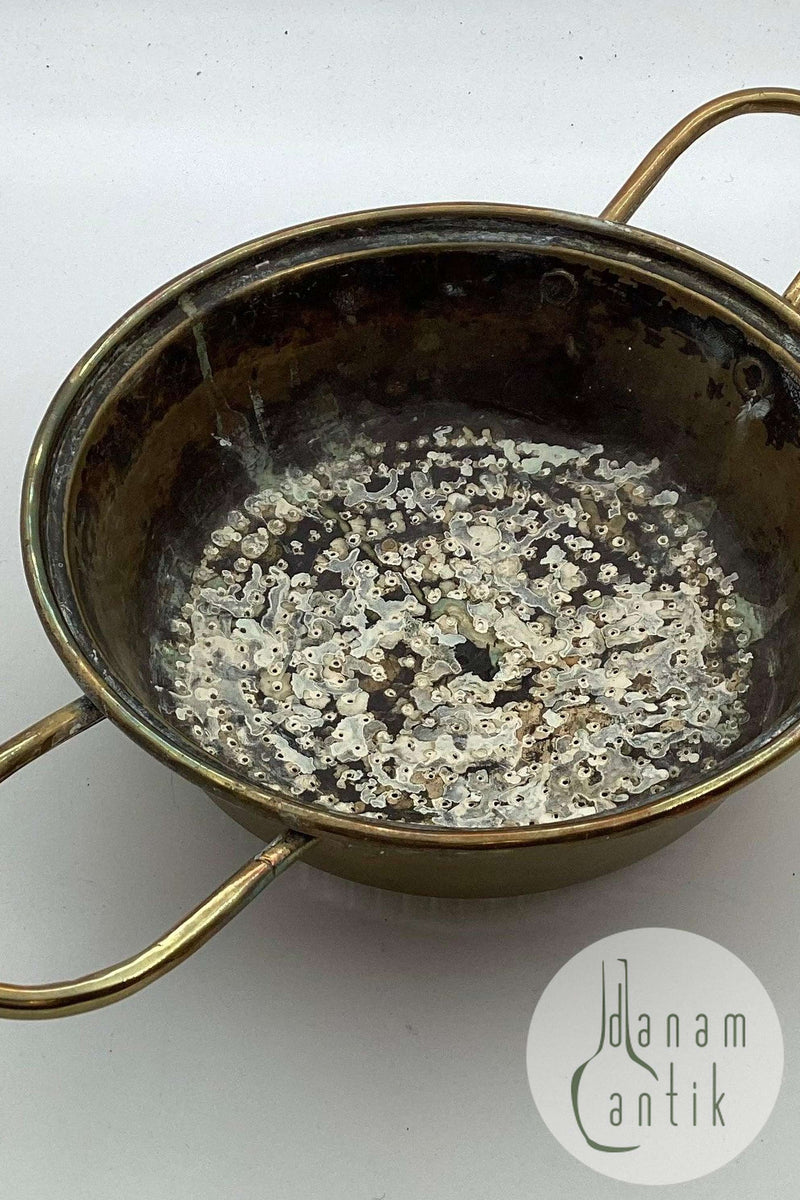 Antikt dørslag i kobber med to håndtag - Stemplet 19. årh.