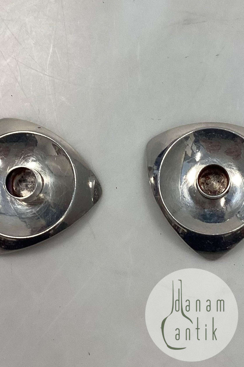 Par Bent Knudsen Sterling Sølv Lysestager No. 1050