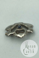 Mogens Ballin Sølv Broche med blå sten