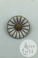 Anton Michelsen Forgyldt Sterling Sølv Miniature Marguerit Broche