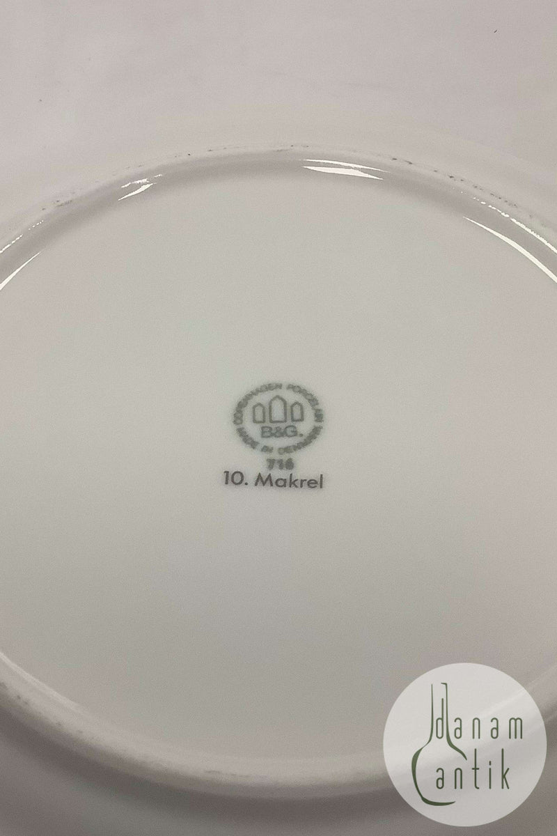 Bing and Grondahl Blue Tone Fish Plate Motif 10 Mackerel No. 716