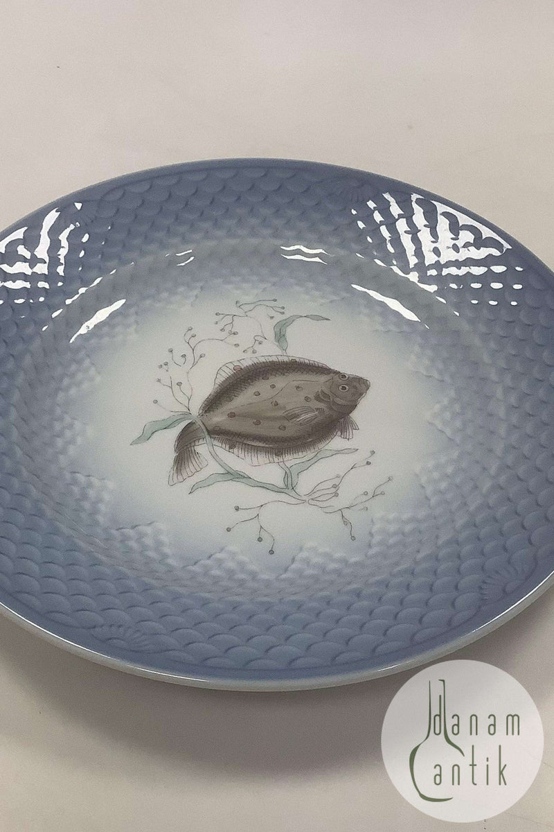 Bing and Grondahl Blue Tone Fish Plate Motif 3 Plaice No. 716