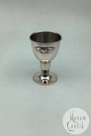 Æggebæger i sølv med Blomster motiv Dansk