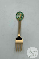 A. Michelsen Julekagegaffel 1980 Forgyldt Sterling Sølv med emalje