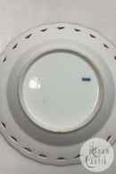 Saksisk Blomst Dyb Tallerken med Gennembrudt Blondekant fra 1860-1890