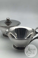 Georg Jensen Sterling Sølv Pyramide Flødekande og Sukkerskål No 600A