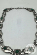 Georg Jensen Sølv Halskæde No. 1 Grønne Sten (1915-1927)