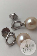 Georg Jensen 18K Weißgold Ohrringe Magic Pearl und Diamanten
