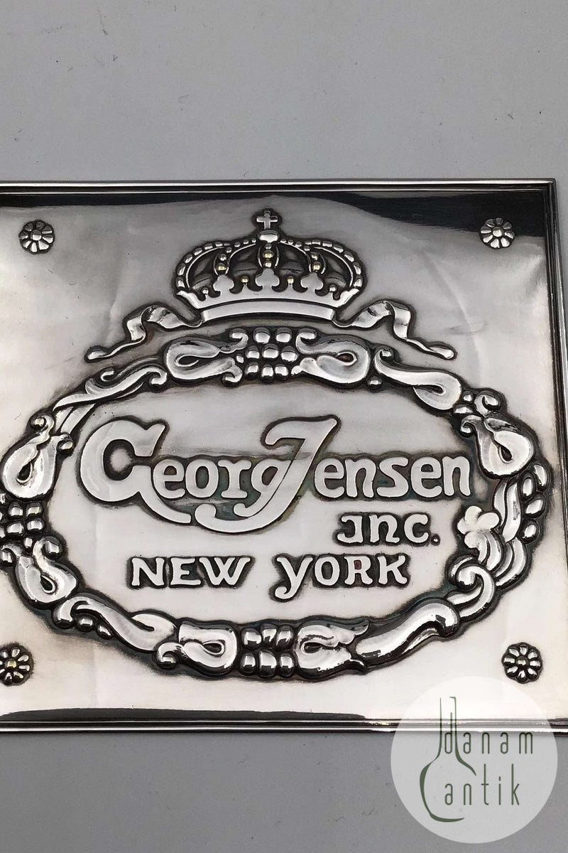 Georg Jensen Inc. New York  Forsølvet Forhandler Plaquette