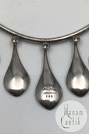 Hans Hansen Sterling Sølv Halskæde No 285 (Forgyldte dråber)