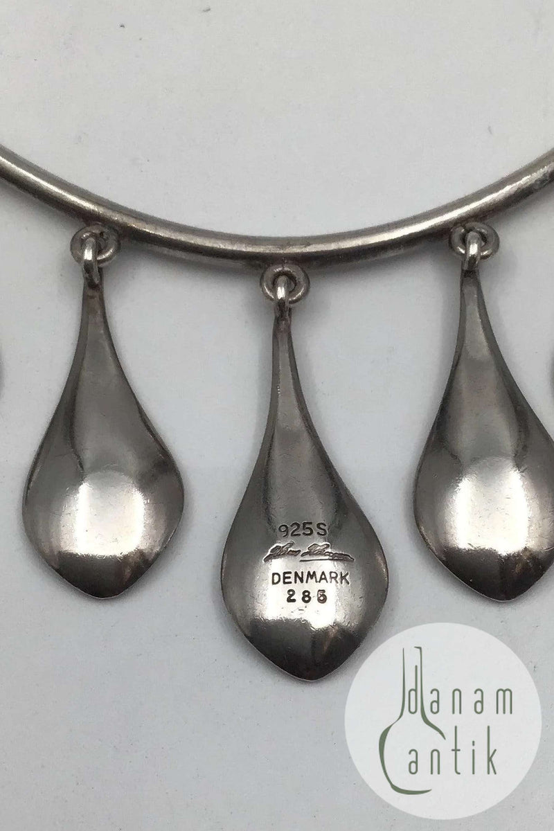 Hans Hansen Sterling Sølv Halskæde No 285 (Forgyldte dråber)