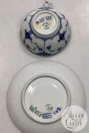 Royal Copenhagen Blue Fluted Half Lace Coffee and Saucer No. 527