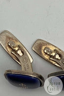 Georg Jensen Sterling Sølv Manchetknapper med porcelæns logo