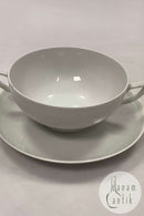 Royal Copenhagen Hvid Juliane Marie Bouillon Kop og underkop No 12490