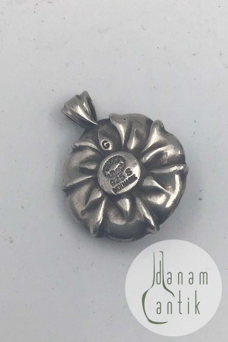 Georg Jensen Sterling Sølv Vedhæng No 238 Månedssmykke G Juli Karneol