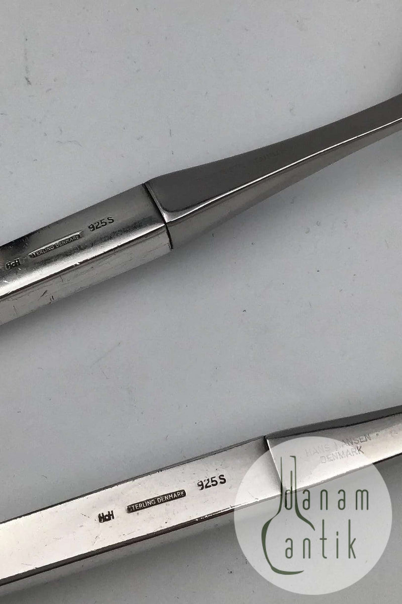 Hans Hansen Linje Sterling Sølv/Stål Salat Sæt