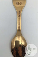 A. Michelsen Juletheske 1981 Forgyldt Sterling Sølv med emalje