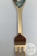 A. Michelsen 圣诞蛋糕叉 1981 纯银镀金珐琅